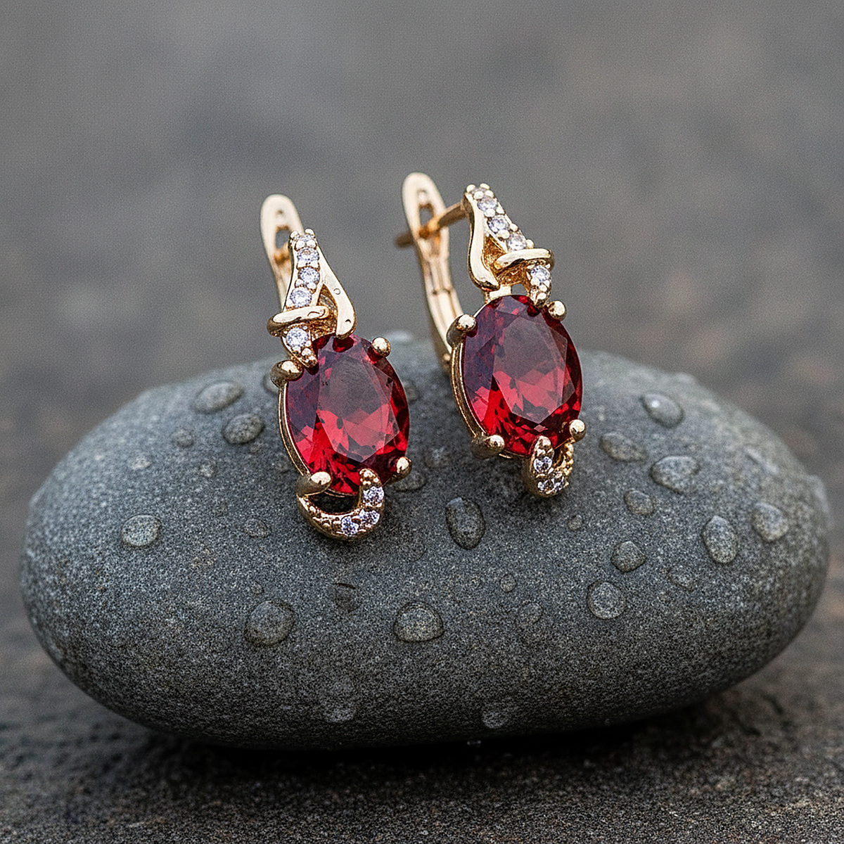 Boucles d’oreilles Zelie en rubis