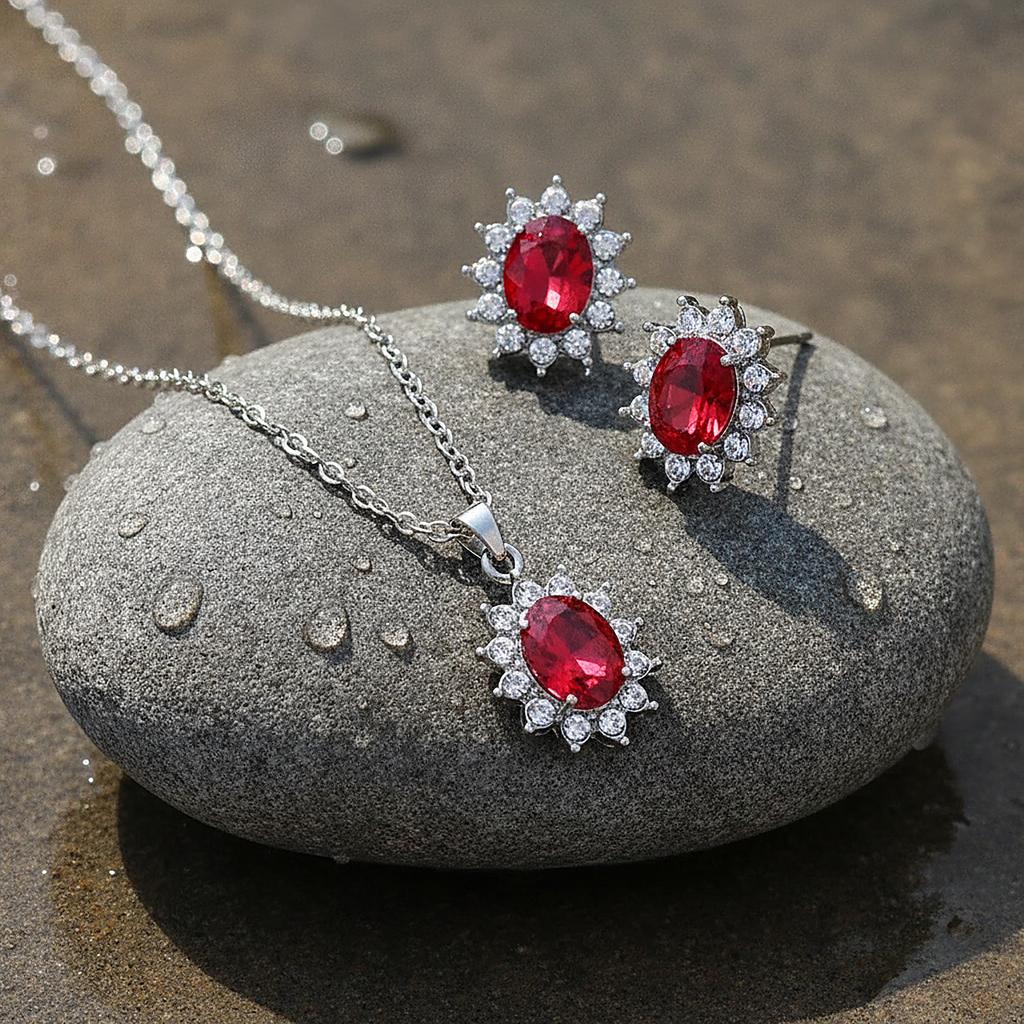 Conjunto de joias Suri Ruby