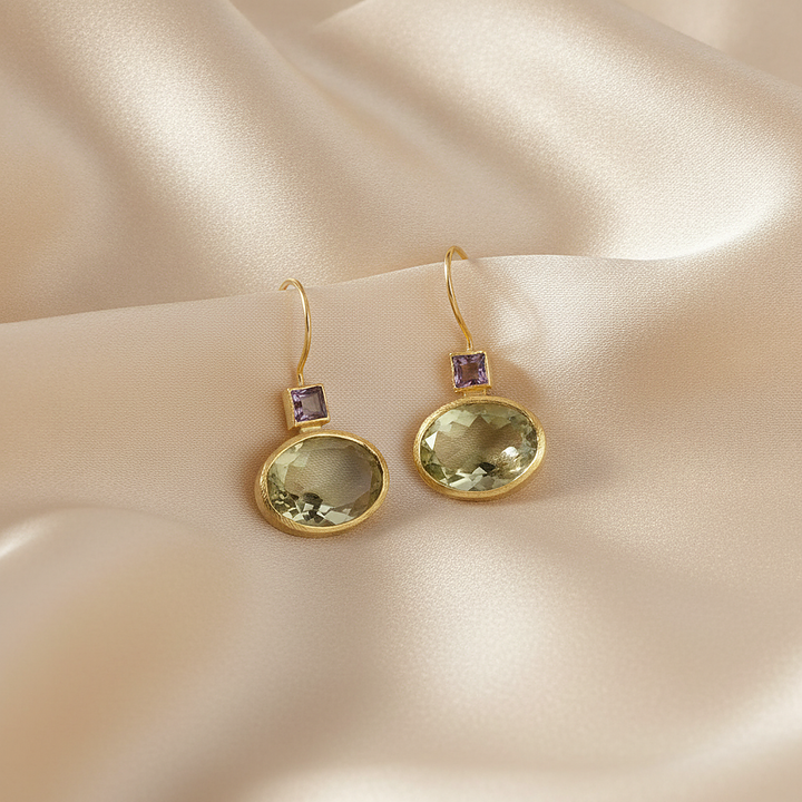 Pendientes Vintage Verdes de Oro