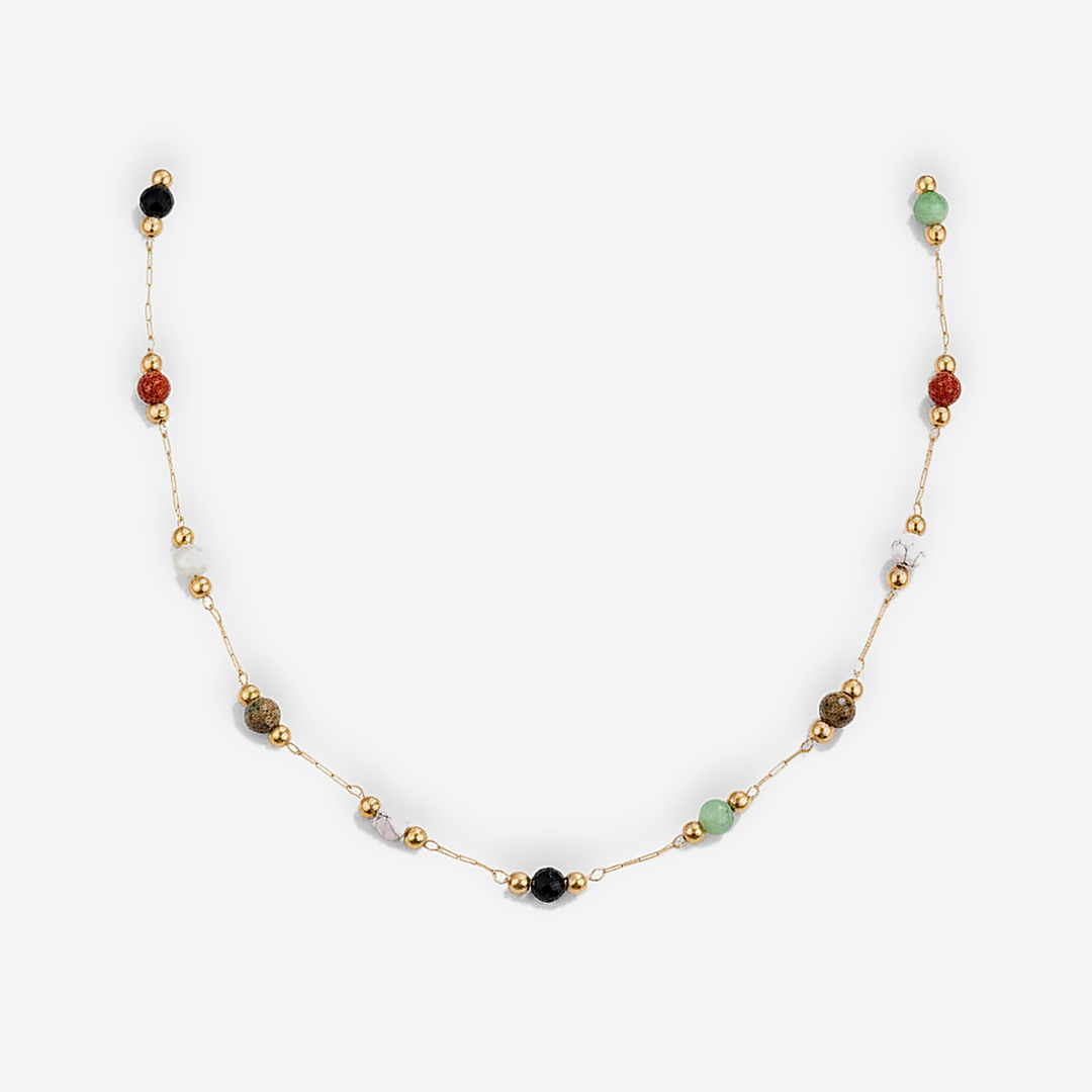 Lulu Beaded Stone Necklace