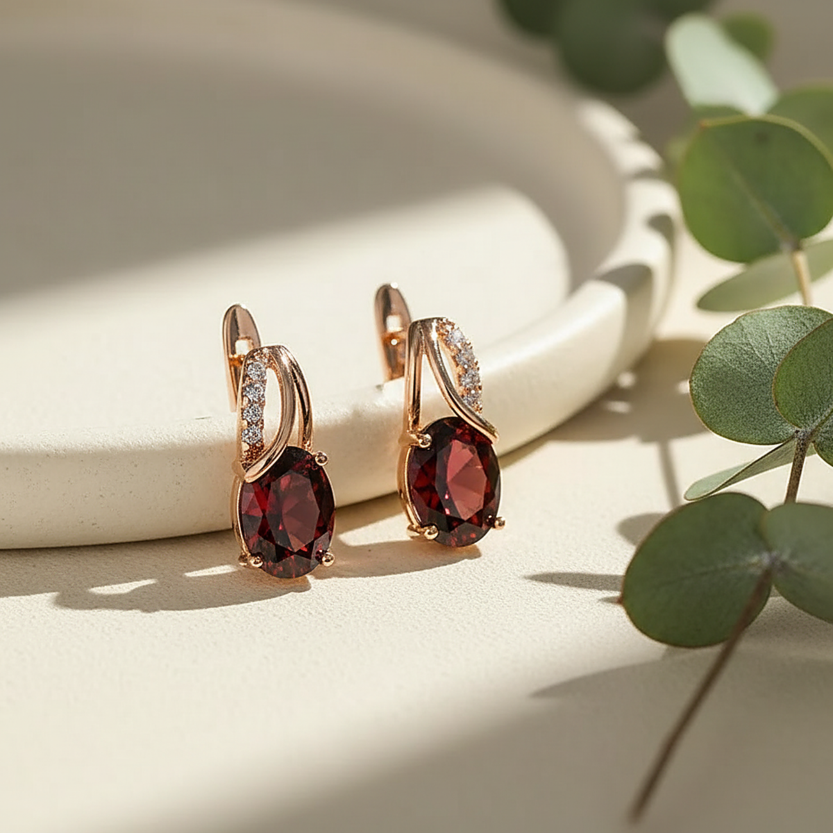 Boucles d’oreilles Solveig en rubis