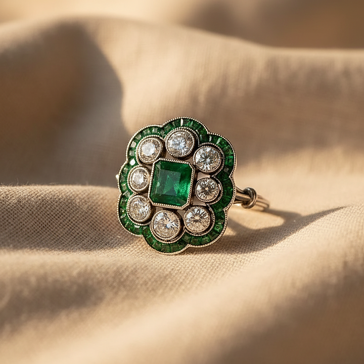 Bague Aurore en émeraude
