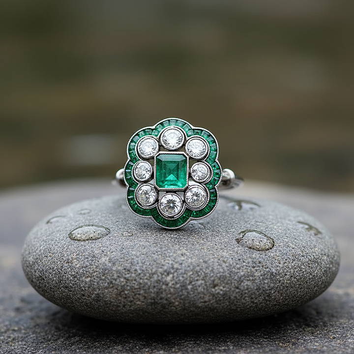 Bague Aurore en émeraude
