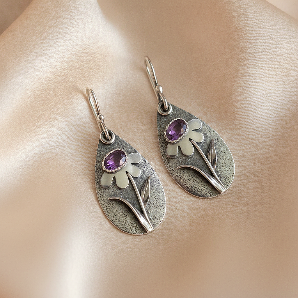 Lourdes Amethyst Earrings